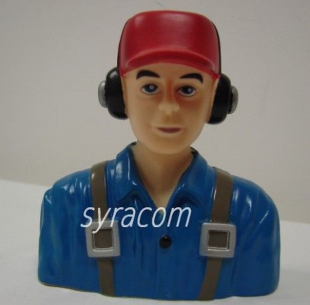 PILOTE FIGURINE AVION RADIOCOMMANDE BLEU CASQUETTE ROUGE 9CM HAUTEUR SYRACOM MODELISME ESLETTES