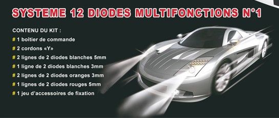 DIODES MULTIFONCTIONS 1 PHARES VOITURE RADIOCOMMANDEE SYRACOM MODELISME ESLETTES