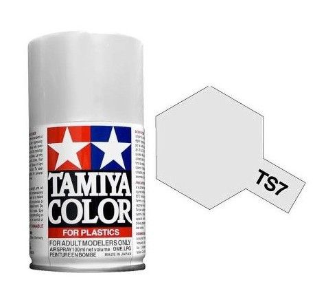 PEINTURE PLASTIQUE TAMIYA  85007 MAQUETTE TS7  RACING WHITE  SYRACOM MODELISME ESLETTES ROUEN NORMANDIE