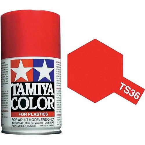 PEINTURE PLASTIQUE TAMIYA  85036  MAQUETTE TS36  ROUGE FLUO  SYRACOM MODELISME ESLETTES ROUEN NORMANDIE
