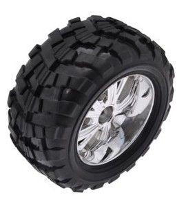 ROUE TRUCK 110�me JANTES CHROMEES  PICOTS TOUT TERRAIN RC908-002 VOITURE RADIOCOMMANDEE SYRACOM MODELISME ESLETTES ROUEN