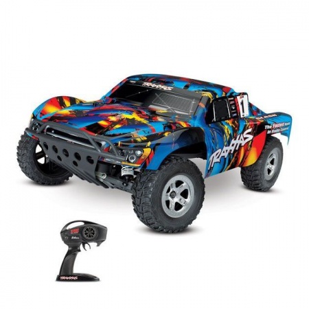 VOITURE RADIOCOMMANDEE TRAXXAS SLASH ROCK N'ROLL BRUSHED 58024 RNR SYRACOM MODELISME ESLETTES ROUEN NORMANDIE