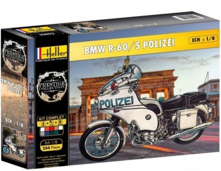 maquette moto police a construire heller bmw r-60 5 polizei echelle 1-8 prestige collection 52993 syracom modelisme eslettes ro