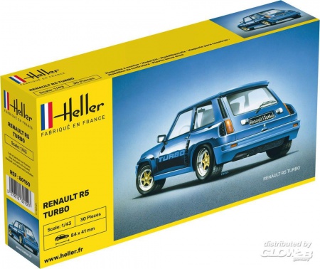 RENAULT 5 TURBO MAQUETTE HELLER ECHELLE 1 43 HEL80150 SYRACOM MODELISME ESLETTES ROUEN NORMANDIE