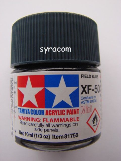 PEINTURE TAMIYA POT 10ML XF50 bleu mat ACRYLIQUE