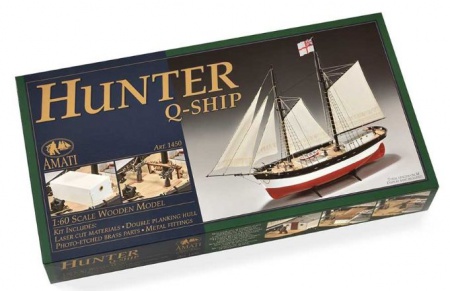 MAQUETTE BATEAU AMATI HUNTER 1450 GOELETTE CONSTRUCTION BOIS ACCASTILLAGE SYRACOM MODELISME ESLETTES ROUEN NORMANDIE