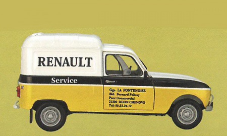 RENAULT SERVICE  4L FOURGNONNETTE KIT A CONSTRUIRE A MONTER MAQUETTE SYRACOM MODELISME ESLETTES ROUEN NORMANDIE