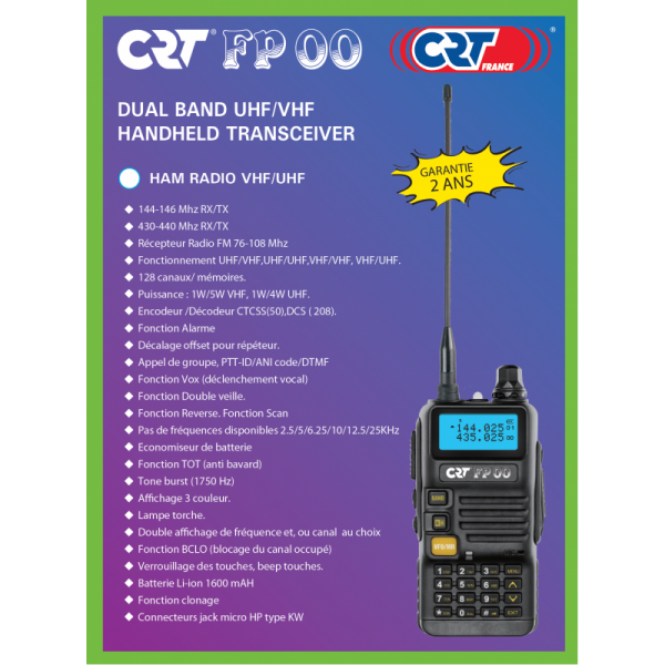 FP00 DUAL BAND POSTE BIBANDE NOIR