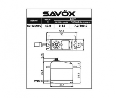 SERVO 7.2KG METAL SAVOX 